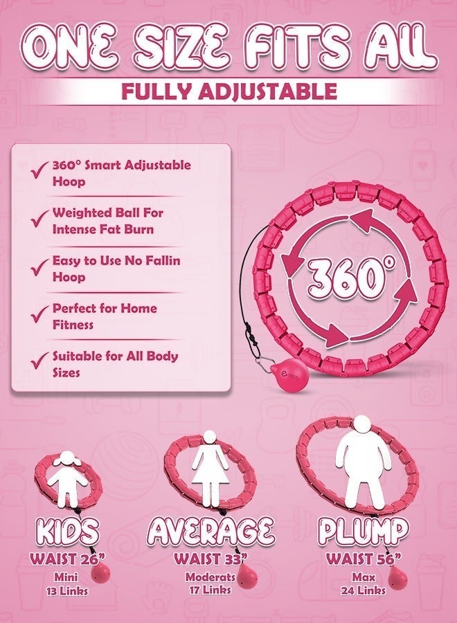 Eoptify Hula Hoops 24 Knots Hula Hoop Fitness Adult Exercise Ring for Man and Women Smart Waist Noiseless Hula Hoop weighted Ball infinity Hula Hoop for Exercise and fitness at home - Image 4