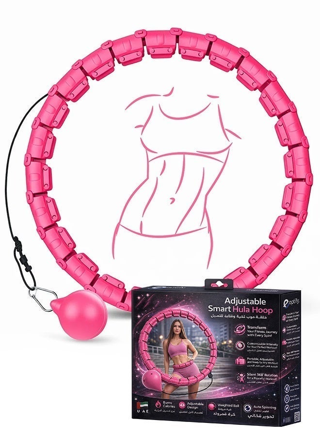 Eoptify Hula Hoops 24 Knots Hula Hoop Fitness Adult Exercise Ring for Man and Women Smart Waist Noiseless Hula Hoop weighted Ball infinity Hula Hoop for Exercise and fitness at home - Image 1
