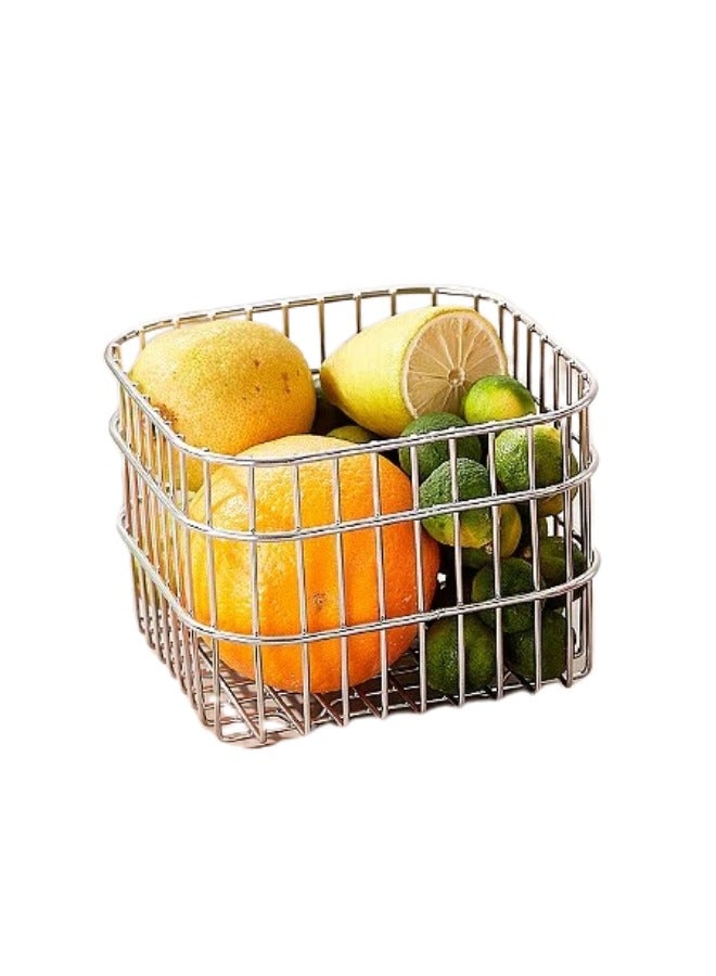 EAZZY Stainless Steel Wire Fruit Basket,Storage Bowl,Colander Bowl,1.5 L Countertop Fruit Bowl,Organizer for Fruits,Vegetables,and Snacks.13 x 13 x 10 cm - Image 1