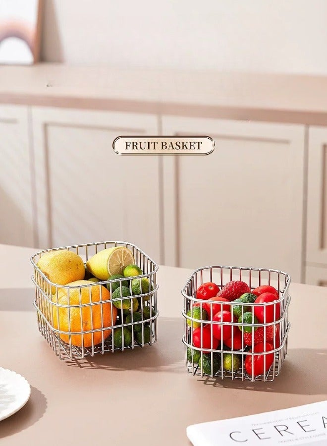 EAZZY Stainless Steel Wire Fruit Basket,Storage Bowl,Colander Bowl,1.5 L Countertop Fruit Bowl,Organizer for Fruits,Vegetables,and Snacks.13 x 13 x 10 cm - Image 3