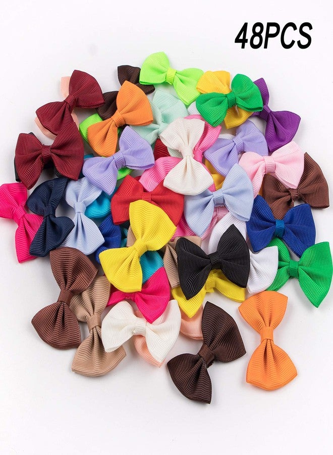 XIMA 48PCS(24pairs) Dog's Hair Bows Clips,Small Handmade Hair Accessories Bow Pet Puppy for Doggies Cat Kitten Rabbit Grooming Accessories (Mixcolors-48pcs Bows Hair Clip) - Image 5