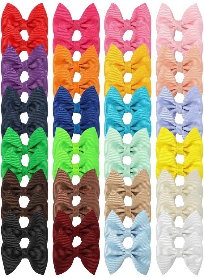 XIMA 48PCS(24pairs) Dog's Hair Bows Clips,Small Handmade Hair Accessories Bow Pet Puppy for Doggies Cat Kitten Rabbit Grooming Accessories (Mixcolors-48pcs Bows Hair Clip) - Image 1