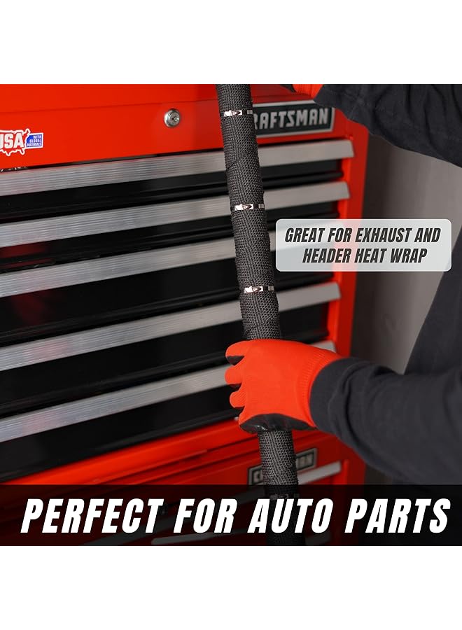 erorex 100Pcs 11.8 Inches Stainless Steel Exhaust Wrap Multi Purpose Locking Cable Metal Zip Ties - Image 5