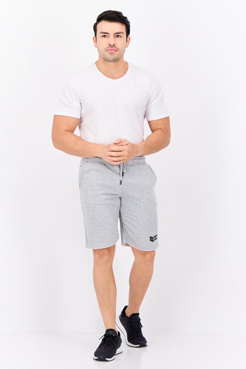 GAS Men Brand Logo Basic Shorts, Heather Grey - Image 4