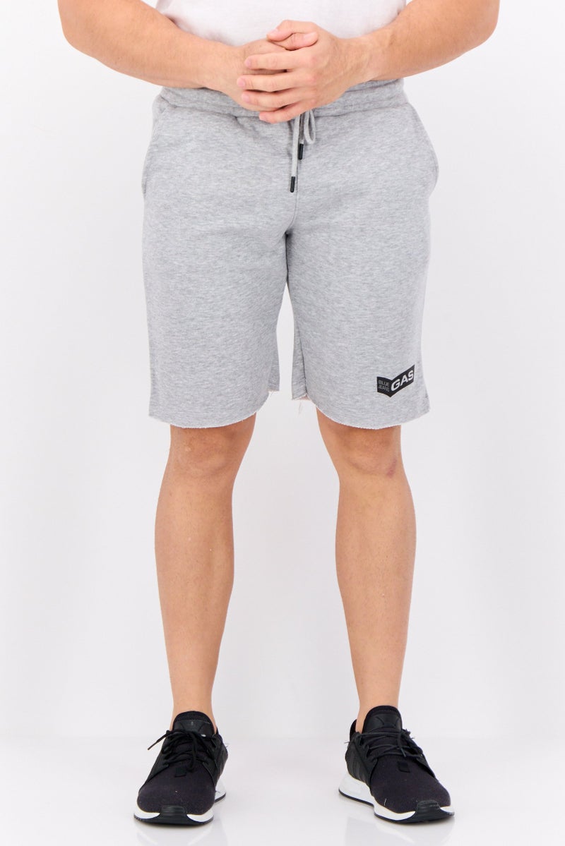 GAS Men Brand Logo Basic Shorts, Heather Grey - Image 1