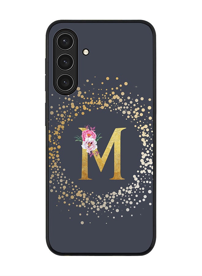 Stylizedd For Samsung Galaxy A26 5G Case,Slim fit Camera Protection, Shockproof Thin Phone cover  - Custom Monogram Floral - M  (Grey ) - Image 1