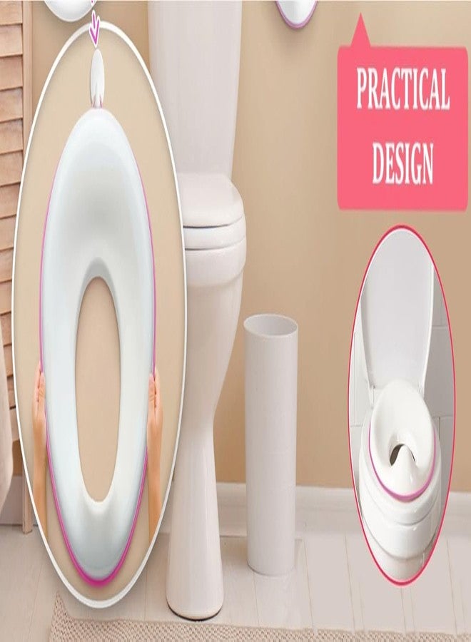SORATH Baby Toilet Training Seat with Anti-Slip Base | Soft Smooth Surface & Splash Guard | Secure Fit Portable Potty Trainer Seat for Toddlers, Boys & Girls (Pink) - Image 5