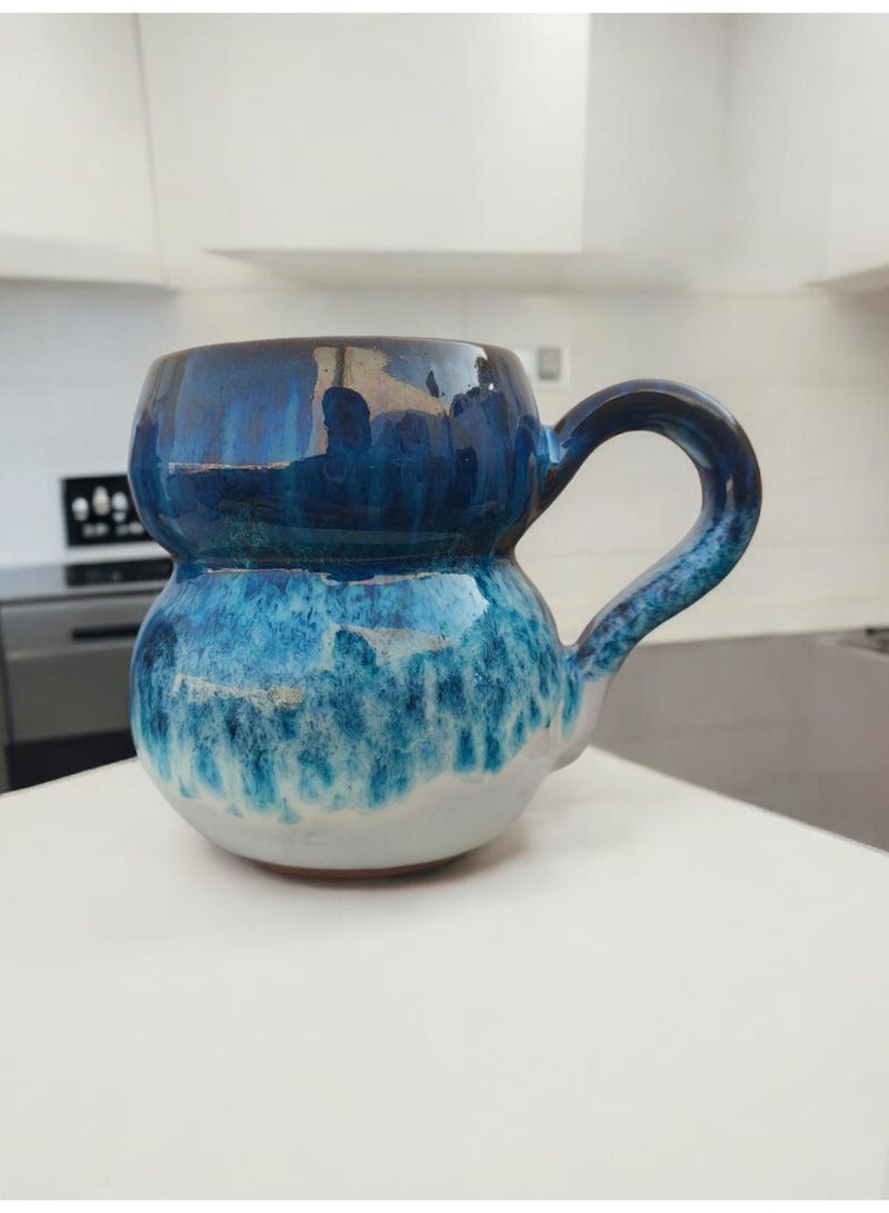 كلور زون بوتري فنجان شاي 200 ملي بشكل مميز ، آمن للاستخدام في الميكروويف، مصنوع يدويًا من الفخار - Image 1