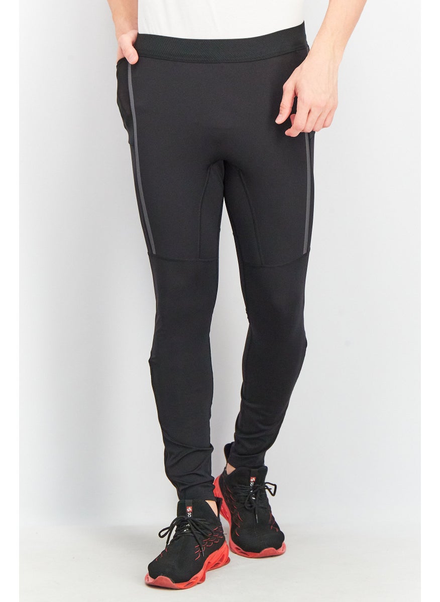 Adidas - بنطال ضيق طويل للرجال لممارسة رياضة الجري يوم السبت، أسود - Image 1