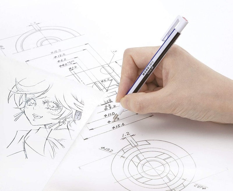 Tombow Mono Zero Eraser with Extra Refill, Black - Image 2