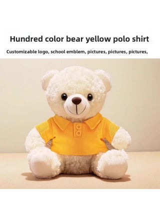Bear Doll Plush Toy Doll Teddy Bear Doll Dressing Doll Company Activity Gift Printing Logo-Color:Yellow Polo Shirt [white Bear]-Height:28cm + White Tote Bag - pzsku/ZB8990D9338698C0B9C20Z/45/1746001168/a7aa6ec4-f63e-43aa-b16f-2386cdee5900