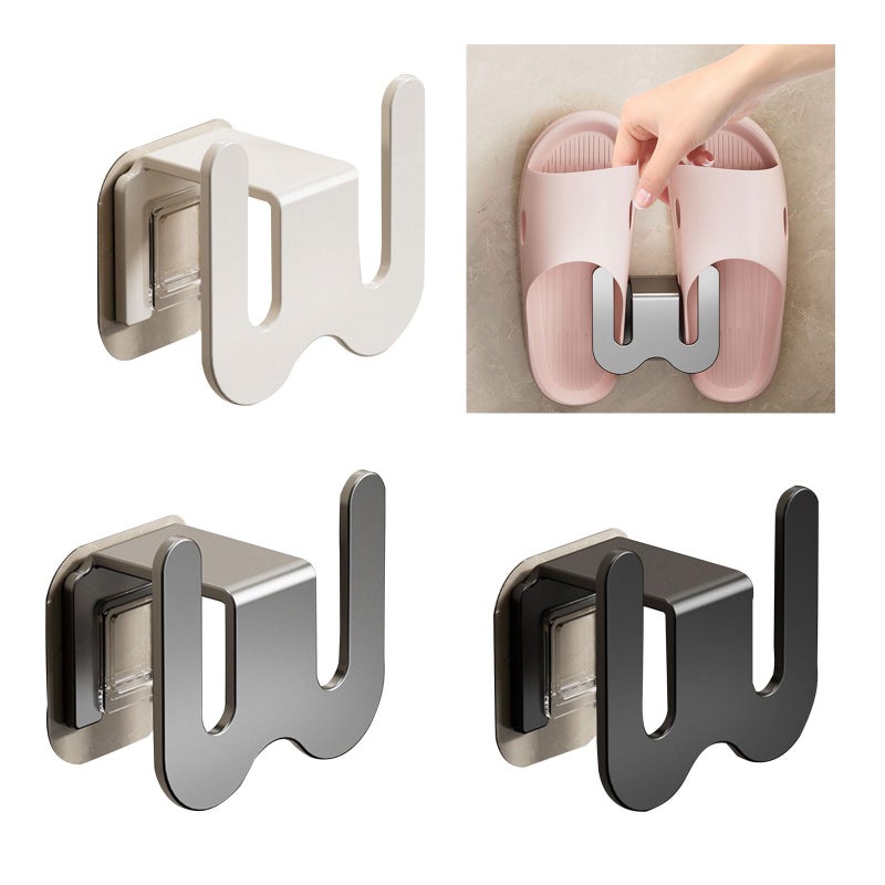 Over Door Shoe Organizer Wall Mounted Slipper Rack Without Drilling 3 White - Image 3