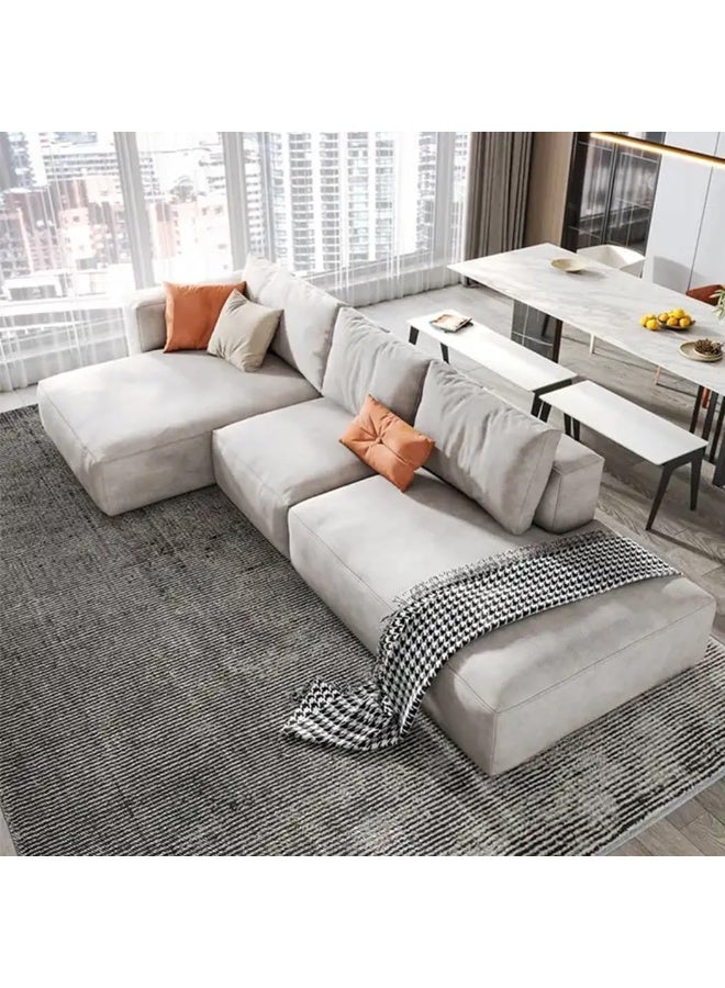 Comfynest مجموعة أرائك زاوية على شكل L من كومفينست بتصميم حديث فاخر بأسلوب الحد الأدنى (بيج، يمين) - Image 4