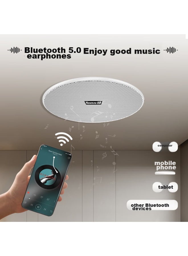 Newmine K-908a Wireless Bluetooth Ceiling Speaker Set, Recessed Active Background Music Speaker With Built-in Amplifier For Ceiling-mounted Broadcast System, Home Use, One-to - Image 4