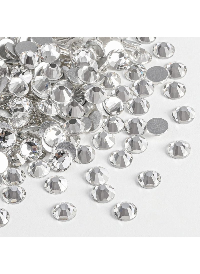 BEADSLAND Beadsland 2880pcs Flat Back Crystal Rhinestones Round Gems for Nail Art and Craft Glue Fix, Crystal,SS10,2.7-2.9mm 