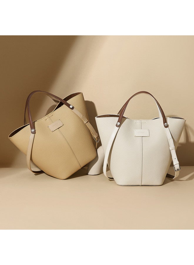 St&Sat Textured Bucket Bag, Handbag, Underarm Shoulder Bag, Commuter Minimalist Mother-daughter Bag For Women - Image 3