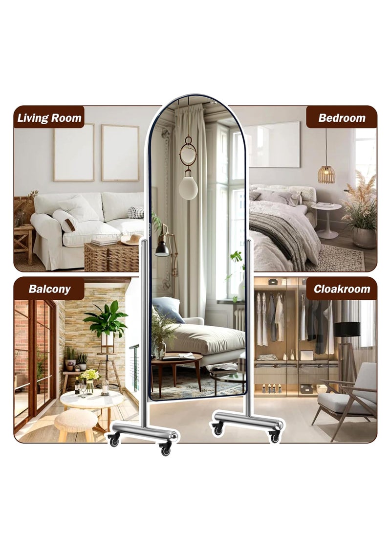 Generic - Full-length Mirror with Movable Wheels 110*216 CM - Image 1