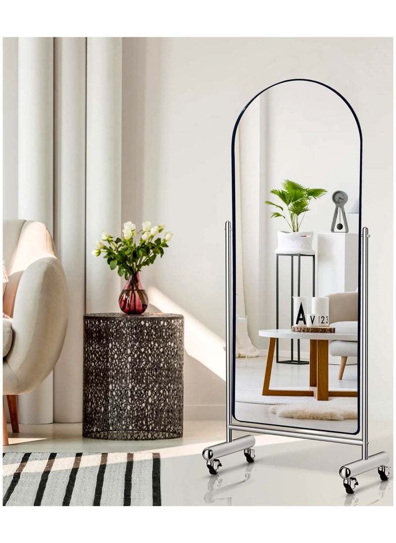Generic - Full-length Mirror with Movable Wheels 110*216 CM - Image 1