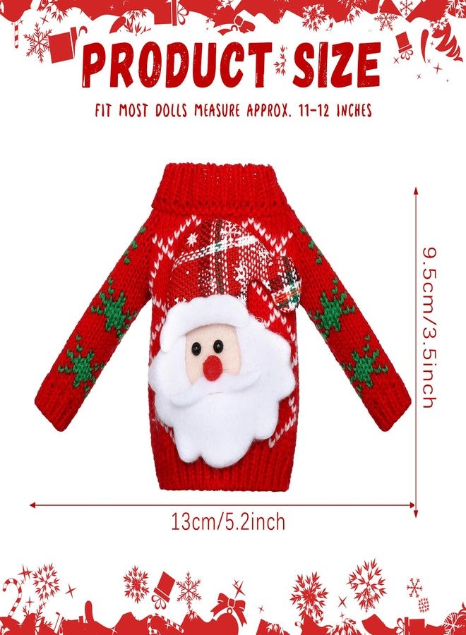 Aoriher 12 Pcs Christmas Accessories Clothes Accessory Sweater Set Knitted Clothing Elk Christmas Tree Snowflake Print Set (Snowflake) - Image 5