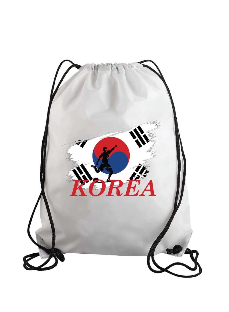 South Korea Soccer Drawstring Bag or Backpack Suitable for Adults and Kids and Sports Fans Design 1
