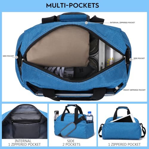 Ineetatu 14 inch Small Gym Bag for Women & Men, Mini Duffel Bag for Travel Sports Lightweight Carry On Bag,Navy Blue - Image 2