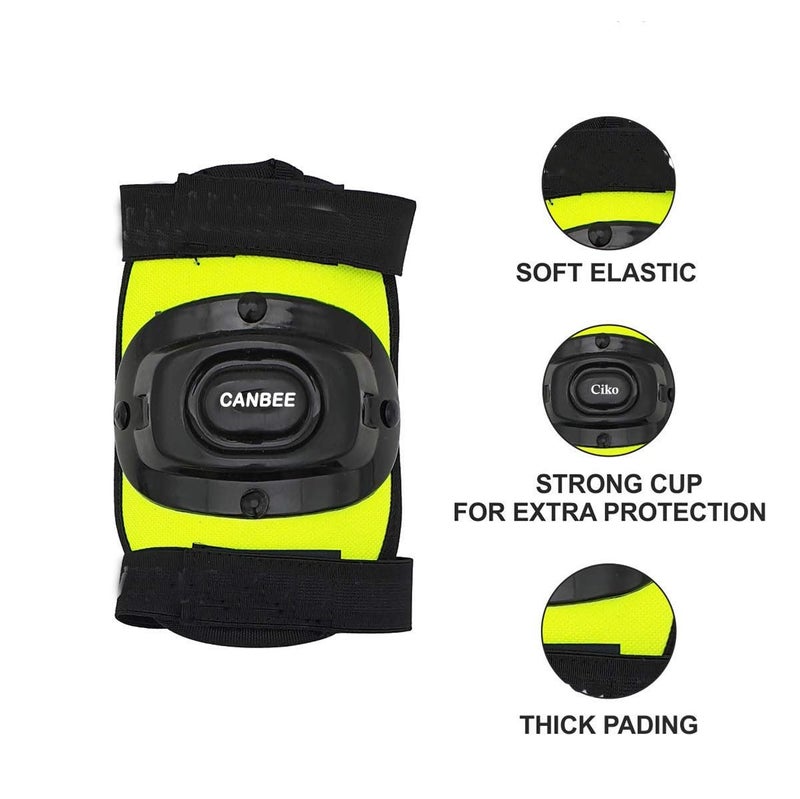 Canbee Cycling and Skating Protective Kit Set 6 to 14 Year Unsex Kids (Florocent Green) - Image 3