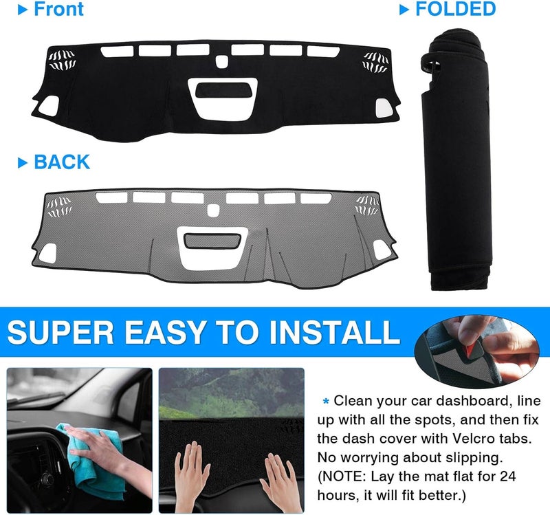 Autorder Dashboard Cover Mat for 2015-2022 Chevrolet Colorado - Flannel Sunshade UV Protector - Image 5