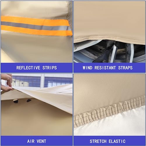 JURMON Heavy Duty Outdoor Car Cover Custom Fit for Porsche 911,Windproof All Weather Waterproof Sun Rain UV Dust Snow Protection Outdoor Car Covers - Image 3