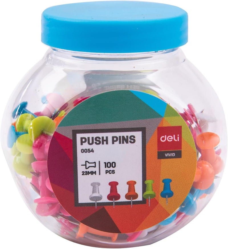 Deli E0054 Staples, 100-Pieces, 23 Mm Size, Assorted Colors - Image 1