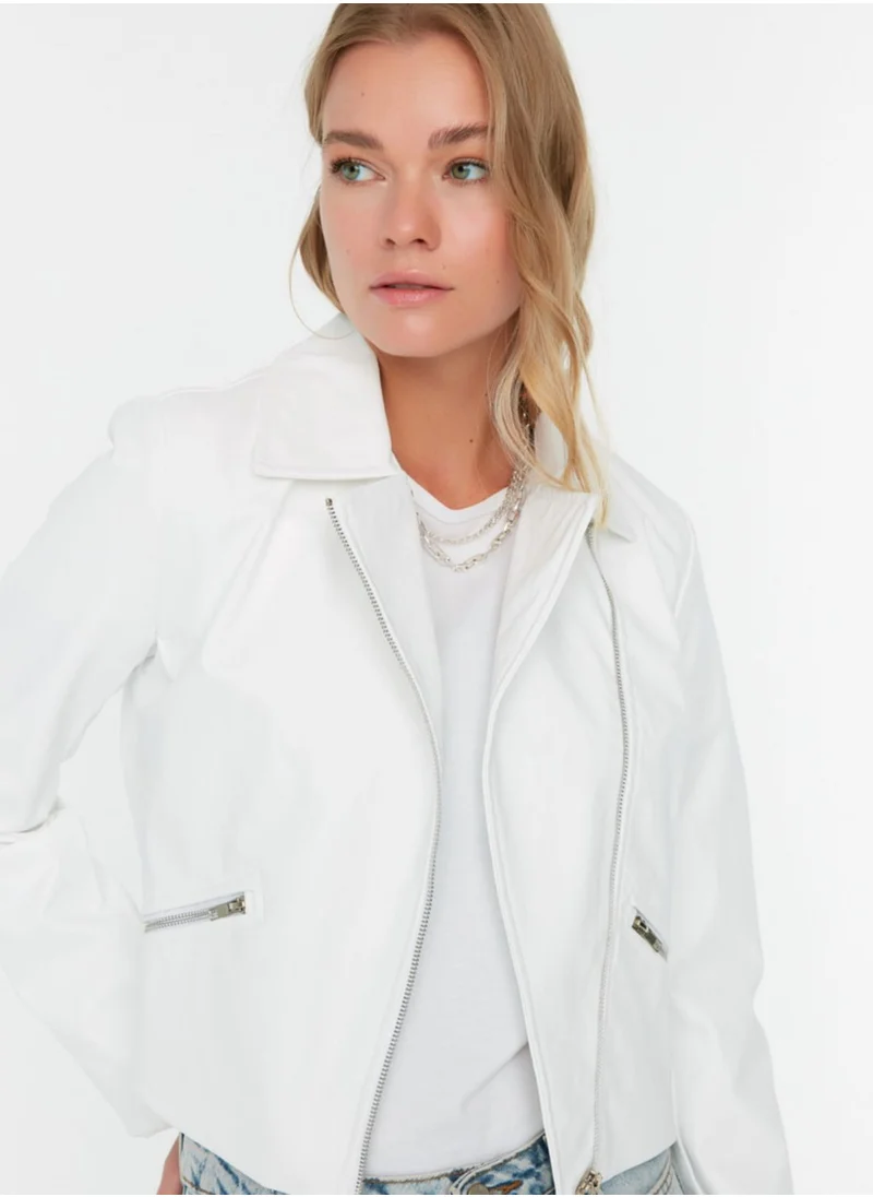 trendyol Zip Detail Crop Jacket
