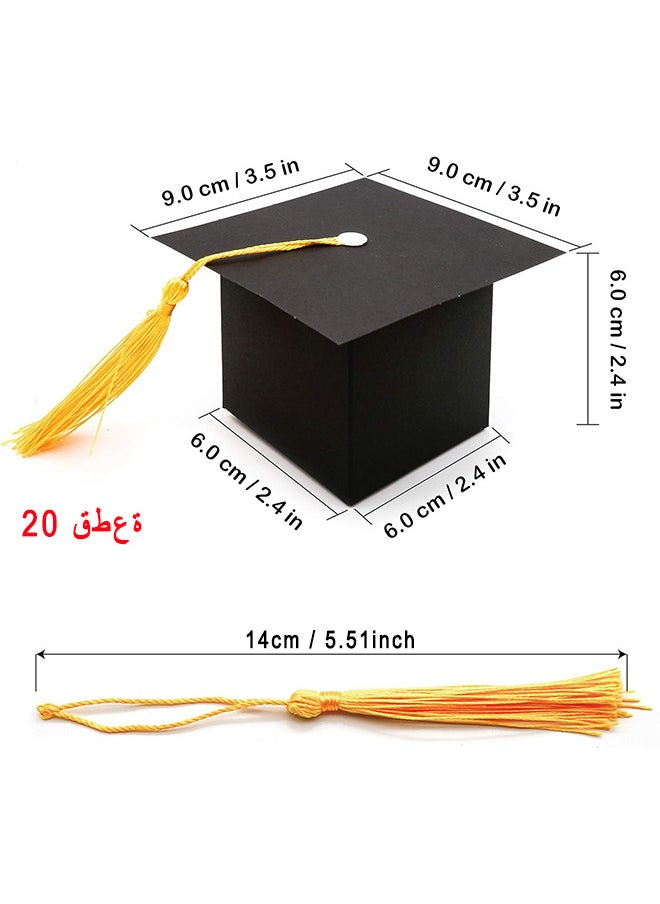Depend 20 Packs Graduation Hat Candy Box Graduation Gift Box With Fringe For Graduation Party Supplies Decorative Candy Chocolate Souvenirs  - Image 2