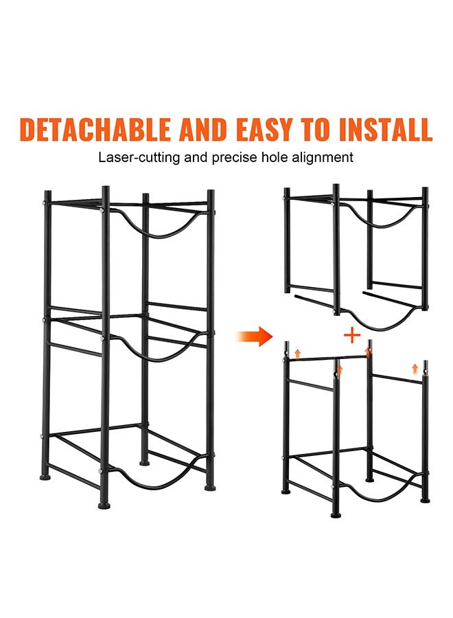 RollsTimi  3-Tier Water Jug Rack, 5 Gallon Detachable Water Bottle Holder for Kitchen, Office, Home, Black - Image 3