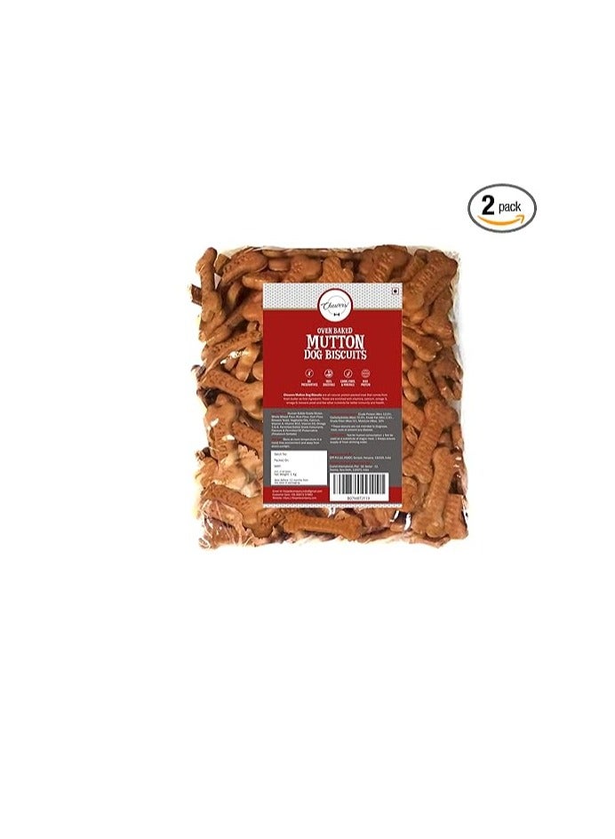 Chewers Oven Baked Real Mutton Dog Biscuits, Mutton Flavour, Dog Treat - Image 1