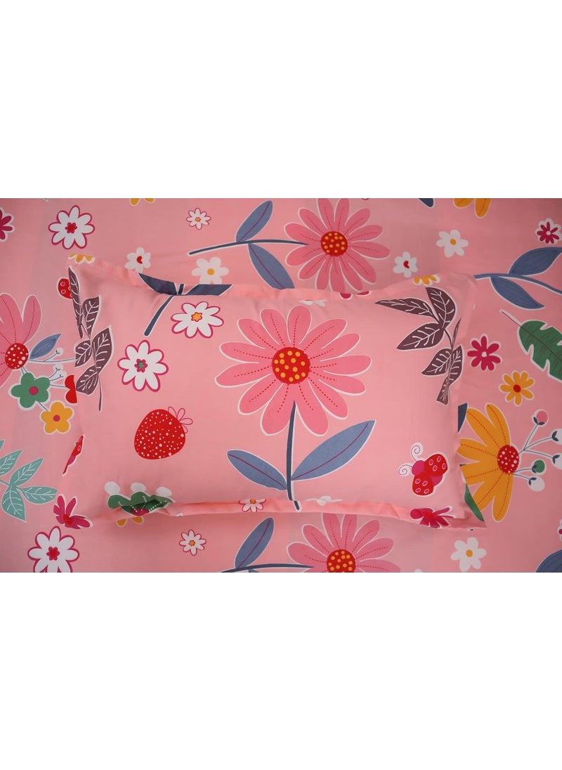 PRINDA PRINDA Presents Single Flat Bedsheets Size90 inch x 60 inch with 1 Pillow Cover 18 inch X 28 inch ColorPeach  - Image 4