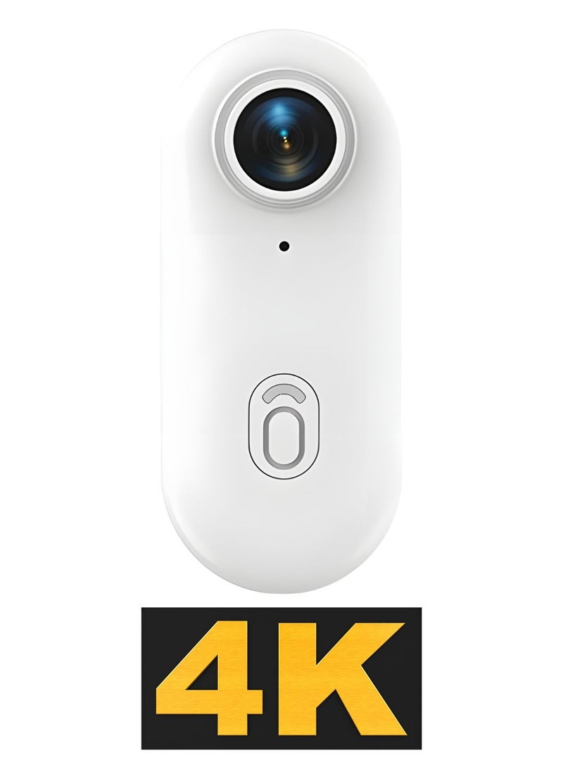 Wayward Rascals 4K Ultra HD Mini Action Camera with WiFi, Sports Camera, 120° Wide Angle Lens, Magnetic Strap, Back Clip, Waterproof Case, 64GB TF Card - White  - Image 1