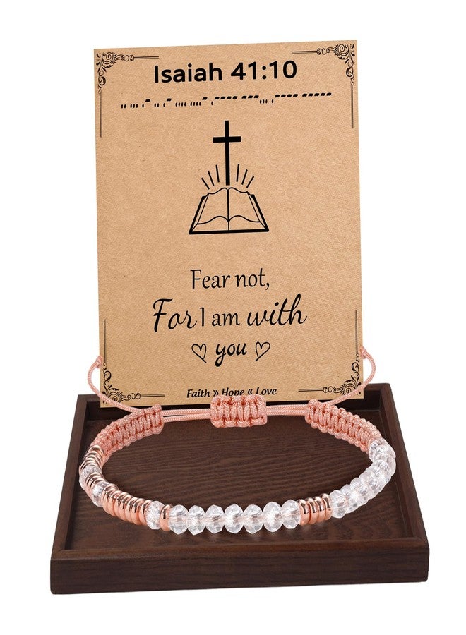 Btysun Morse Code Bracelets for Women Christmas Gift Stocking Stuffers for Teens Pink Braided Bracelets Inspirational Best Friend Birthday Gifts for Her High School Graduation Gifts for Her 2025 Mom - Image 1
