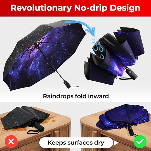 TUMELLA Inverted Windproof Umbrella, Large, Strong, Light, Portable, Automatic Reverse Folding Rain Umbrella, Durable Premium Grip, Fits Car & Backpack - Image 5