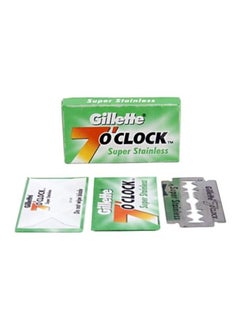 Blade Sampler Pack Of 5 7 O'clock Double Edge Safety Razor Blades Silver/Black 