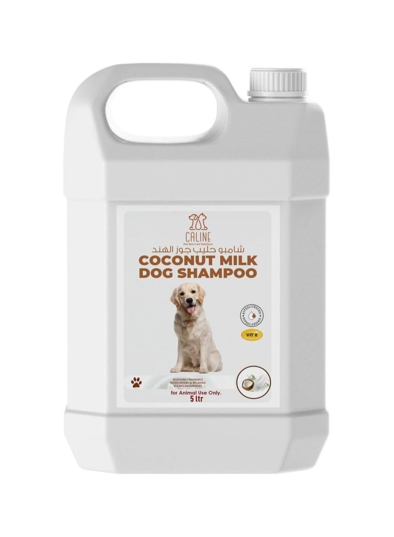 Coconut Milk Dog Shampoo  Hydrating & Nourishing Grooming Solution, 5L Bottle