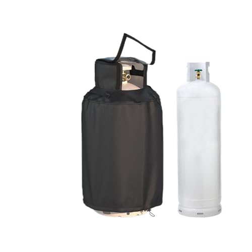 DORAHUA 100 lb Propane Tank Cover With 600D Waterproof Dustproof Oxford Cloth Double Layer Fabric Top Opening for Easy Valve Opening and Closing For 100 lb Propane Tank Black - Image 1