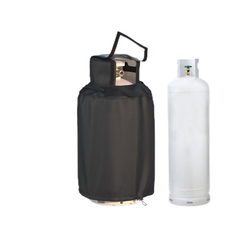 DORAHUA 100 lb Propane Tank Cover With 600D Waterproof Dustproof Oxford Cloth Double Layer Fabric Top Opening for Easy Valve Opening and Closing For 100 lb Propane Tank Black - Image 2