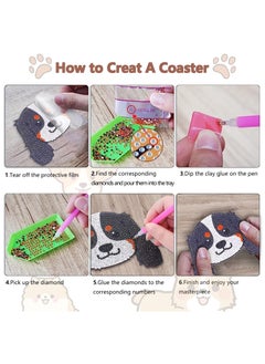 LKTOCAFT 8 PCS Animal Diamond Art Coasters Set DIY Round Wooden Cup Holders for Home Bar Table Decor, Crafts & Gifts  - Image 4
