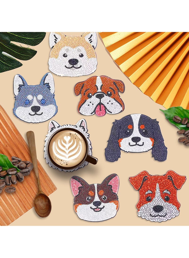 LKTOCAFT 8 PCS Animal Diamond Art Coasters Set DIY Round Wooden Cup Holders for Home Bar Table Decor, Crafts & Gifts  - Image 5