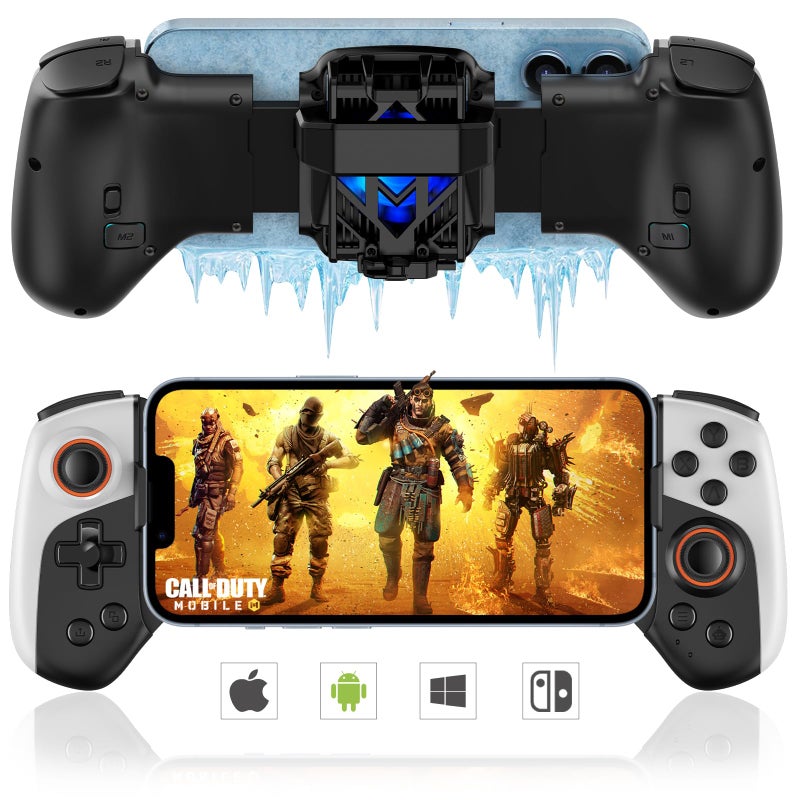 Koiiko Wireless Gamepad Controller for iPhone iOS Android Switch PC with Cool Conduction Plate RGB Cooling Fan, Phone Controller Joystick for iPhone 16/15/14/13, Samsung, LG, Google, Turbo/Macro Function, COD - Image 1