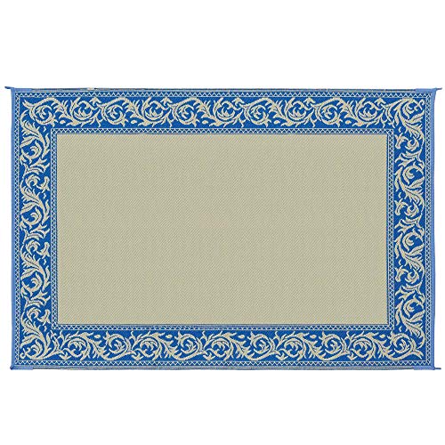 Stylish Camping Ming's Mark RD3 Reversible Classical Patio Mat - 6' x 9', Blue/Beige - Image 4