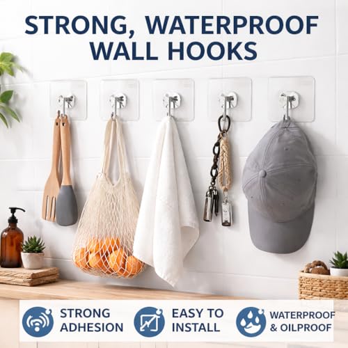 PulGos 12 Metal Clothes Hanger + 10 Pack Transparent Single Hooks Combo |Rust Free & Heavy Duty |Non-Slip| Lightweight & Durable |Smooth Finish Design| Space-Saving Wardrobe & Closet Organizer Hangers - Image 5