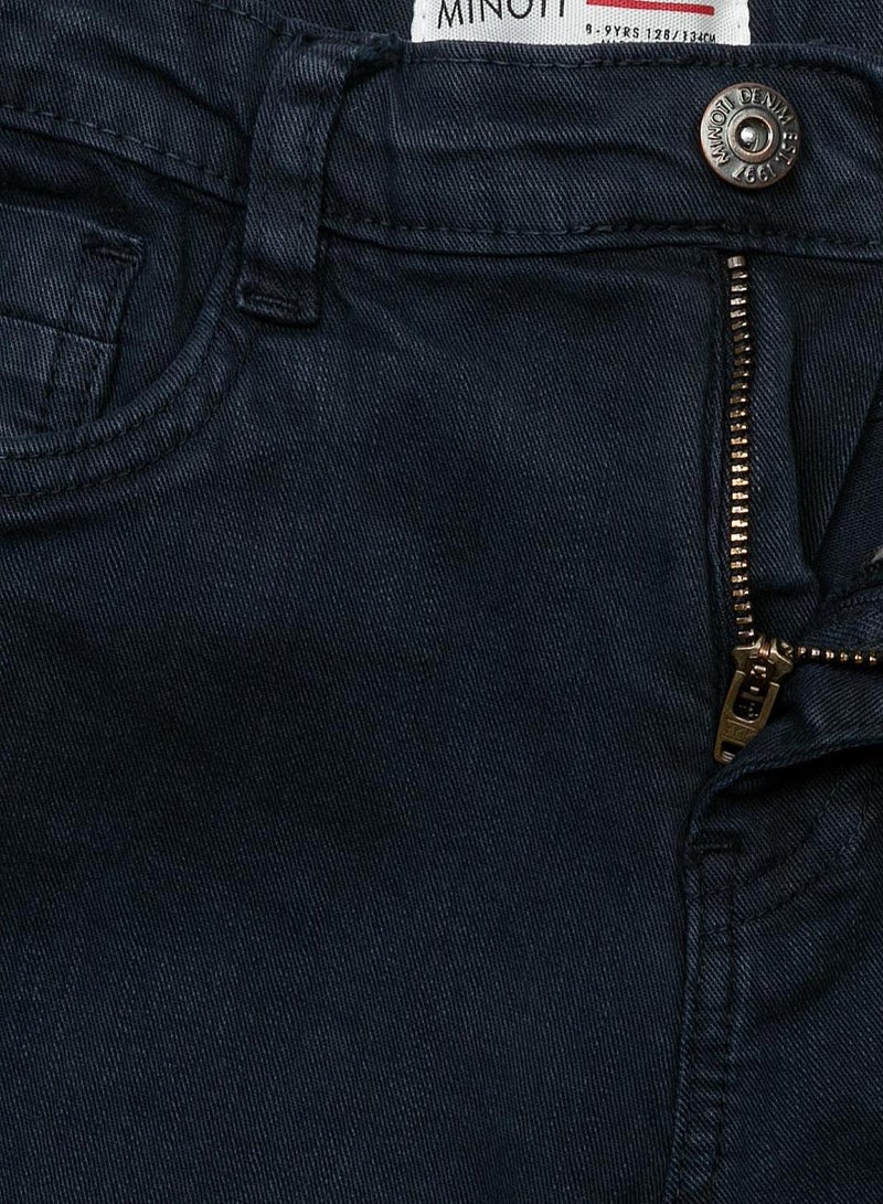 مينوتي بنطال تويل كلاسيكي للأطفال بزر للإغلاق - Image 3