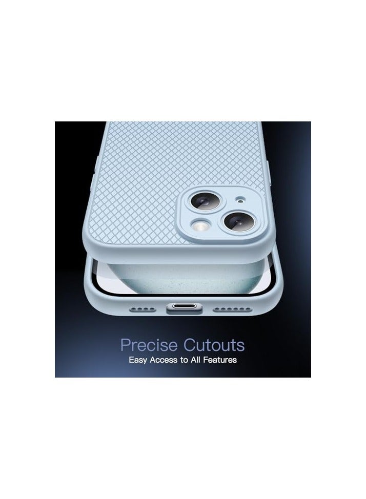 جي تيك حافظة JETech Grip لهاتف iPhone 15 Plus مقاس 6.7 بوصة، غطاء هاتف واقٍ ناعم من مادة TPU مع عدسة كاميرا حماية كاملة، مقاوم للصدمات (أزرق) - Image 5