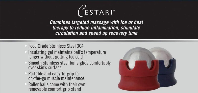 Cestari Massage Ball Hot Cold Roller Ball  Relieve Muscle Pain Fast  Stainless Steel Gel Balls for Heat or Ice TherapyFeet PainPlantar FasciitisBack AcheMyofascial ReleaseDeep Tissue Trigger Points - Image 4