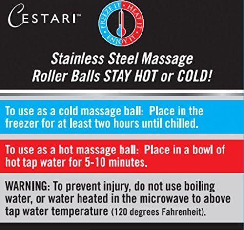 Cestari Massage Ball Hot Cold Roller Ball  Relieve Muscle Pain Fast  Stainless Steel Gel Balls for Heat or Ice TherapyFeet PainPlantar FasciitisBack AcheMyofascial ReleaseDeep Tissue Trigger Points - Image 3